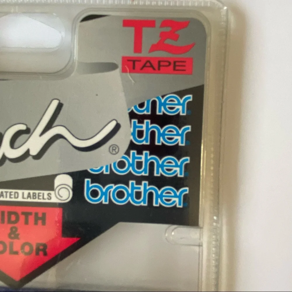 Brother P-Touch TZ-232 12mm 1/2 “ NEW Red on White Laminated Tape 26 Ft.